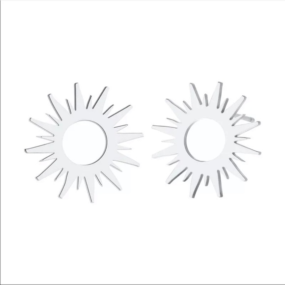 • Eloise • Stainless Steel Sun Stud Earrings - Picture 4 of 5